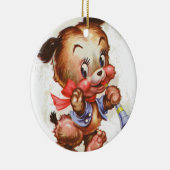  kleine jongen puppy met hoorn keramisch ornament (Rechts)