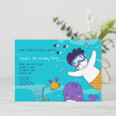 Kleine Jongen Snorkelaar Kaart (Staand voorkant)