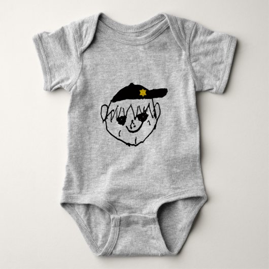 Kleine jongen tekent Pet met ster Romper (Voorkant)