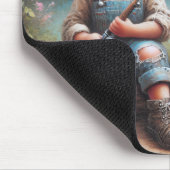 Kleine jongen Vist met zijn beagle Muismat (Hoek)