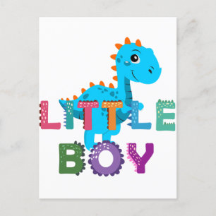 Kleine jongens dino briefkaart