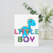 Kleine jongens dino briefkaart (Staand voorkant)