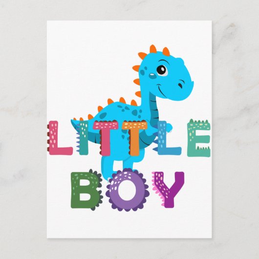 Kleine jongens dino briefkaart (Voorkant)