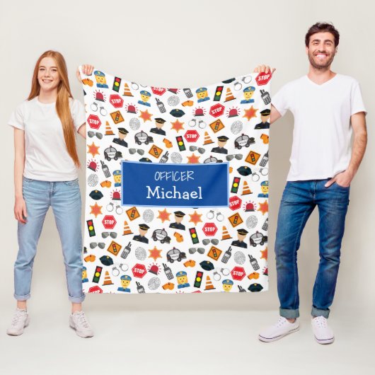 Kleine jongens Politieagent Pattern Kinder Fleece Deken (In situ)
