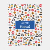 Kleine jongens Politieagent Pattern Kinder Fleece Deken (Voorkant)