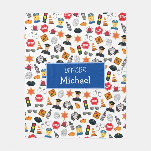Kleine jongens Politieagent Pattern Kinder Fleece Deken (Voorkant)