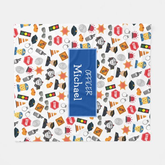 Kleine jongens Politieagent Pattern Kinder Fleece Deken (Voorkant (Horizontaal))