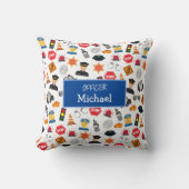 Kleine jongens Politieagent Pattern Kinder Kussen (Voorkant)