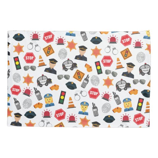 Kleine jongens Politieagent Pattern Kinder Kussensloop (Achterkant)