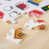 Kleine jongens Politieagent Pattern Kinder Legpuzzel (Zijkant)