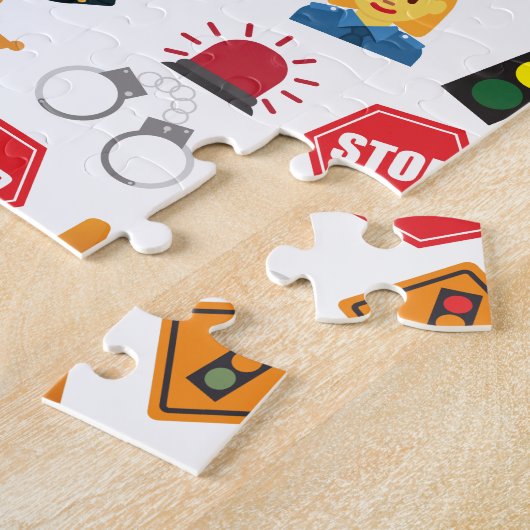 Kleine jongens Politieagent Pattern Kinder Legpuzzel (Zijkant)