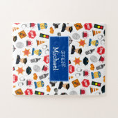 Kleine jongens Politieagent Pattern Kinder Legpuzzel (Horizontaal)