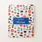 Kleine jongens Politieagent Pattern Kinder Legpuzzel (Verticaal)