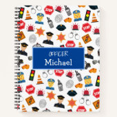 Kleine jongens Politieagent Pattern Kinder School Notitieboek (Voorkant)