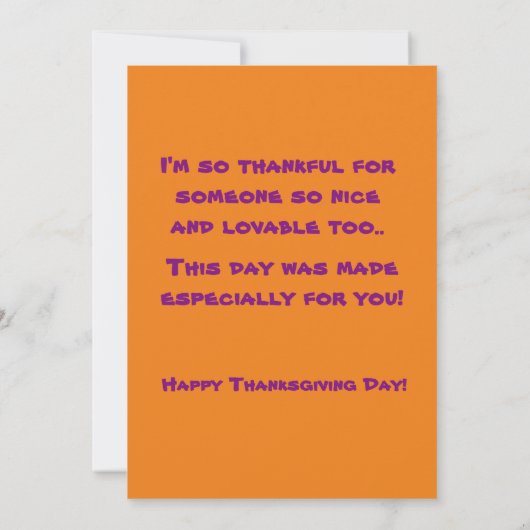 Kleine jongens Thanksgiving kaart (Achterkant)