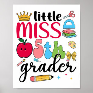 Kleine juf 5e klas vijfde schooldag vijfde klas poster