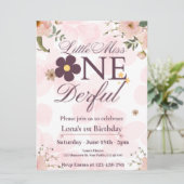 kleine juffrouw 1e verjaardag uitnodiging (Staand voorkant)