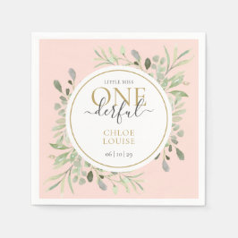 Kleine juffrouw EENderful Elegante Eerste Verjaard Servet