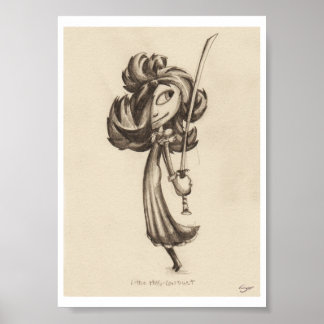 Kleine juffrouw-Gedrukte Druk Poster