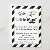 Kleine juffrouw of kleine Man Genderuitnodiging on Kaart (Voorkant)