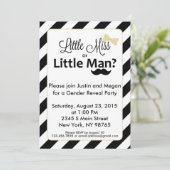Kleine juffrouw of kleine Man Genderuitnodiging on Kaart (Staand voorkant)