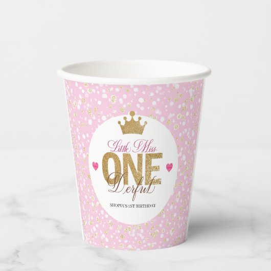 Kleine juffrouw prachtige verjaardag papieren bekers (Voorkant)