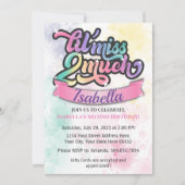 Kleine juffrouw TWEE veel verjaardagsuitnodiging!  Kaart (Voorkant)