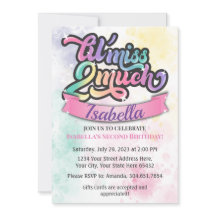 Kleine juffrouw TWEE veel verjaardagsuitnodiging!