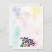 Kleine juffrouw TWEE veel verjaardagsuitnodiging!  Kaart (Achterkant)