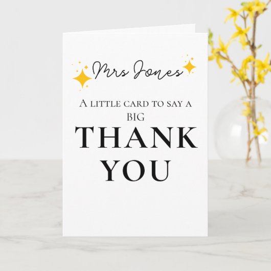 Kleine Kaart om een grote dank u te zeggen | appre (Gele Bloem)