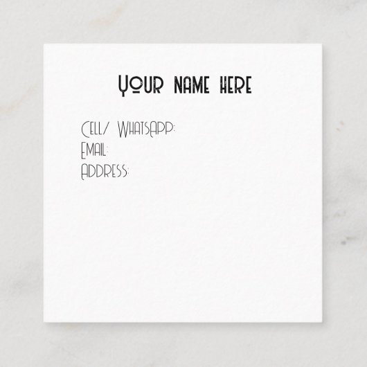 Kleine kaarten voor uw merk contactkaartje (Achterkant)