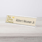 Kleine kaas met naam bureau naambordje (Voorkant)