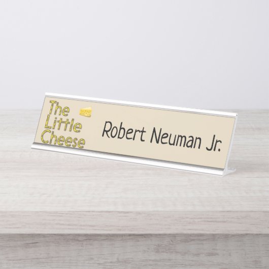 Kleine kaas met naam bureau naambordje (Voorkant)