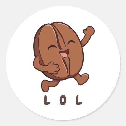 Kleine Kaka – Powered by Coffee Ronde Sticker (Voorkant)