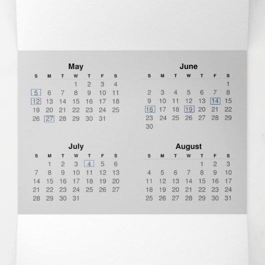 Kleine Kalender 2024 Drieluik Programma (Binnenkant midden)