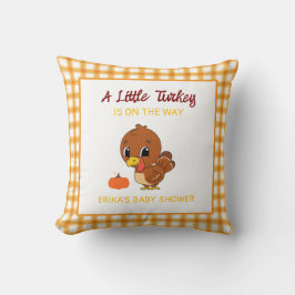 Kleine kalkoen baby shower herfst thanksgiving cad kussen