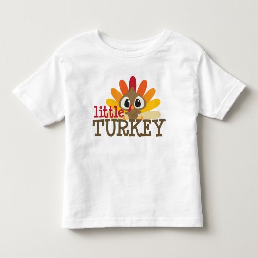 Kleine kalkoen kinder peuter unisex Thanksgiving Shirts (Voorkant)