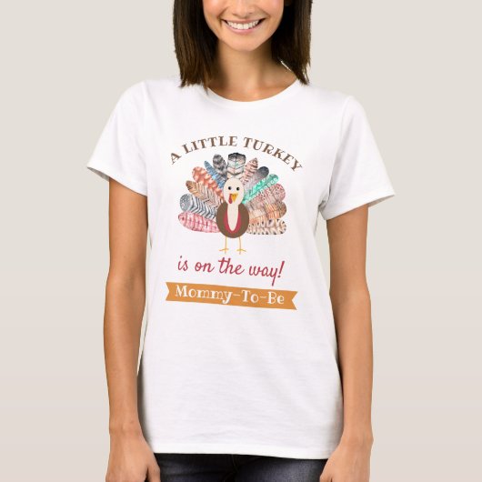Kleine kalkoen onderweg! Thanksgiving aanstaande m T-shirt (Voorkant)