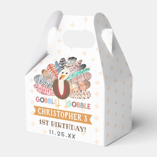 kleine kalkoen Thanksgiving elke leeftijd verjaard Bedankdoosjes (Voorkant Zijde)