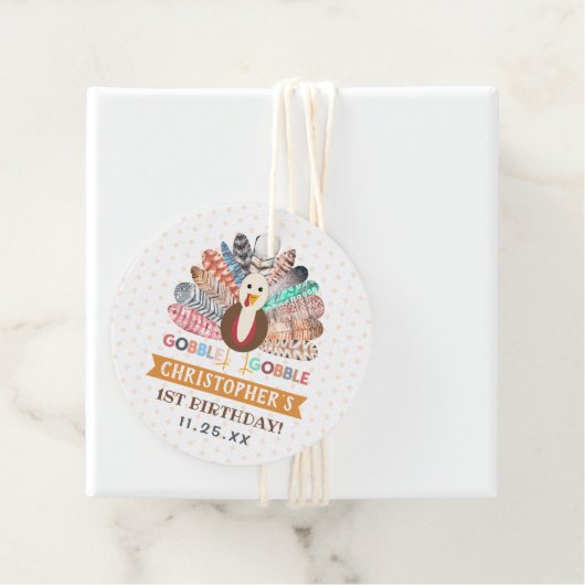 kleine kalkoen Thanksgiving elke leeftijd verjaard Bedankjes Labels (In situ)
