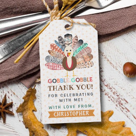 kleine kalkoen Thanksgiving elke leeftijd verjaard Cadeaulabel