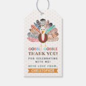 kleine kalkoen Thanksgiving elke leeftijd verjaard Cadeaulabel (Voorkant)