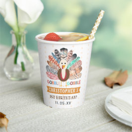 kleine kalkoen Thanksgiving elke leeftijd verjaard Papieren Bekers