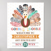 kleine kalkoen Thanksgiving elke leeftijd verjaard Poster (Voorkant)