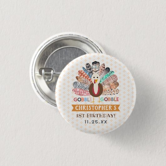 kleine kalkoen Thanksgiving elke leeftijd verjaard Ronde Button 3,2 Cm (Voorkant /achterkant)