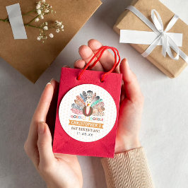 kleine kalkoen Thanksgiving elke leeftijd verjaard Ronde Sticker