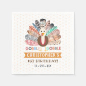 kleine kalkoen Thanksgiving elke leeftijd verjaard Servet (Voorkant)