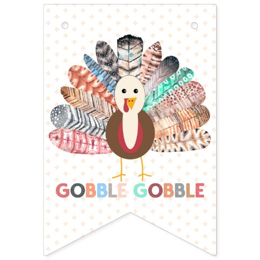 kleine kalkoen Thanksgiving elke leeftijd verjaard Vlaggetjes (Eerste vlag)