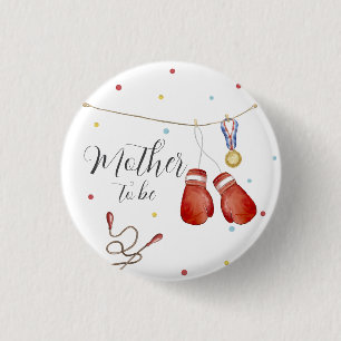 Kleine Kampioen Boksen Moeder Wordt Baby Borrel Ronde Button 3,2 Cm