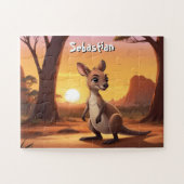 Kleine Kangoeroe's Aussie gepersonaliseerd Legpuzzel (Horizontaal)